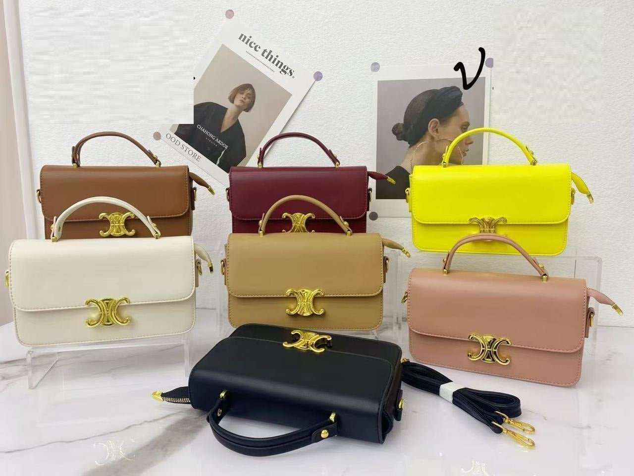 Gold Emblem Flap Satchel Bag - Zambeel