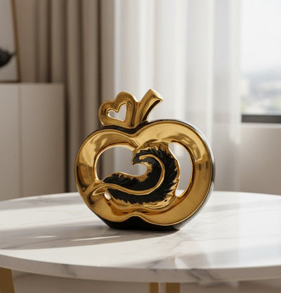 Golden Apple Swan Decorative Showpiece - Zambeel