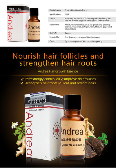 Hair Growth Anti Hair Loss Liquid 20ml Dense Hair Andrea Hairstyle Keratin Hair Care Styling Products Sunburst - Zambeel