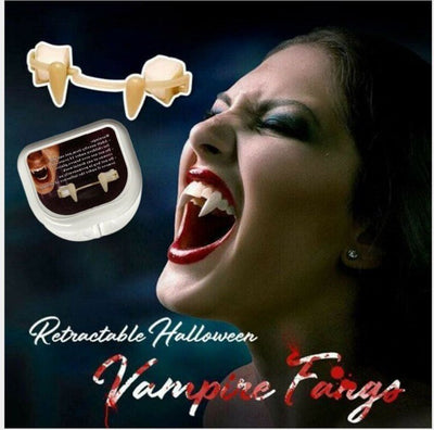 Halloween Vampire Teeth Retractable Fangs Masquerade Party Horror Zombie Teeth Cosplay Costume Props - Zambeel