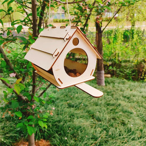 Hanging Wooden Bird Feeder DIY Assembly - Zambeel