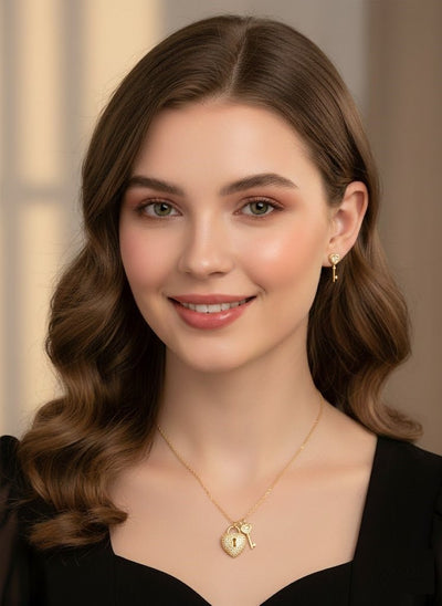 Heart Lock & Key Charm Set - Zambeel