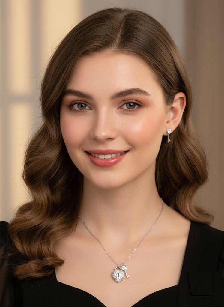 Heart Lock & Key Charm Set - Zambeel