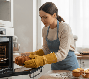 Heat Protective Leather Baking Gloves - Zambeel