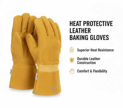 Heat Protective Leather Baking Gloves - Zambeel