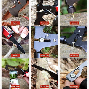 HEPU - 13 - in - 1 Multifunction Stainless Steel Axe Tool Hammer - Zambeel