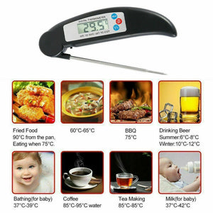 Instant - Read Meat Thermometer Digital Electronic Food Temp Kitchen Cooking Grill - Zambeel