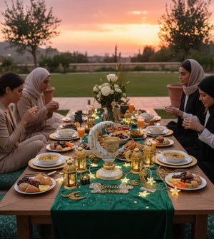 Islamic Crescent Moon Candle Holder with Arabic Calligraphy Bowl - Zambeel