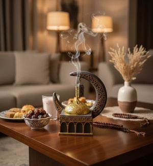 Islamic Crescent Moon & Lantern Decorative Showpiece - Zambeel