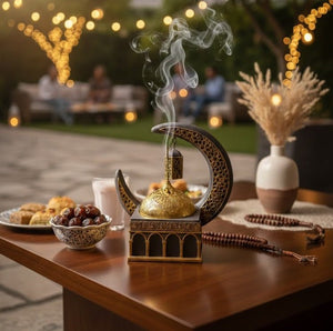 Islamic Crescent Moon & Lantern Decorative Showpiece - Zambeel