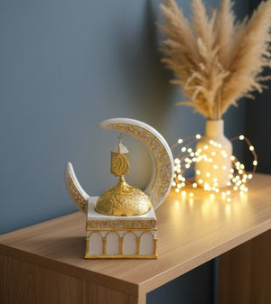 Islamic Crescent Moon & Lantern Decorative Showpiece - Zambeel