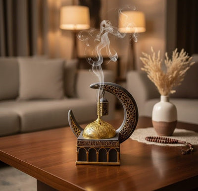 Islamic Crescent Moon & Lantern Decorative Showpiece - Zambeel