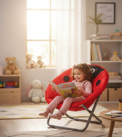 Kids Ladybug Moon Chair Ⓢ - Zambeel