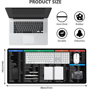 Large Keyboard Shortcut Desk Mat - Zambeel