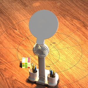 LED Clock Table Lamp USB Chargeable Dimmable Desk Lamp Plug - in LED Fan Light Foldable Eye Protection Reading Night Light - Zambeel