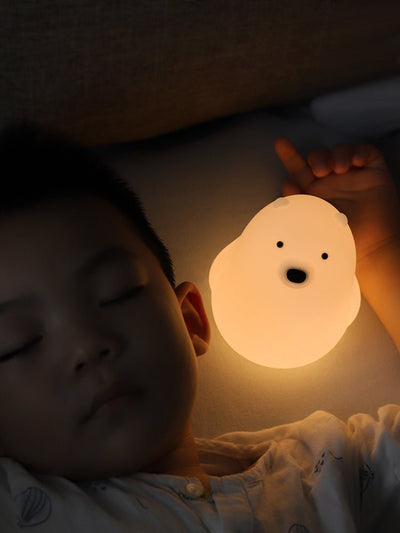 Little White Bear Pat Light Silicone Soft Light Sleep Light Night Light - Zambeel