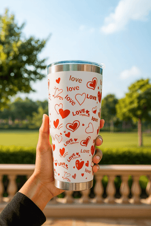 Love Print Stainless Steel Travel Tumbler - Zambeel