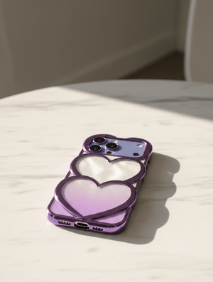 Luxury Double Heart Glitter iPhone Case - Zambeel