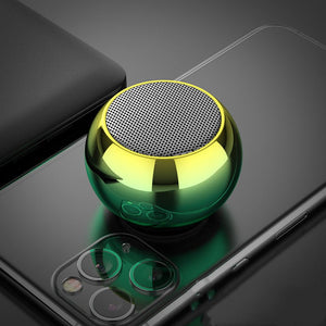 M3 Colorful Wireless Speakers 3D Mini Electroplating Round Steel Cannon Blue tooth Speaker Radio Support U Disk Subwoofer - Zambeel