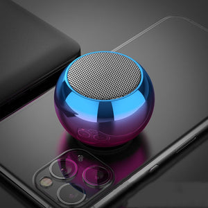 M3 Colorful Wireless Speakers 3D Mini Electroplating Round Steel Cannon Blue tooth Speaker Radio Support U Disk Subwoofer - Zambeel