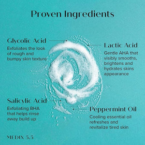 Medix 5.5 - Glycolic + Lactic Acid Skin Perfecting Body Wash - Zambeel