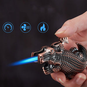 Metal Creative Lighter Personalized Butane Inflatable Lighter Crocodile Shaped Windproof Lighter Cigarette Accessories - Zambeel