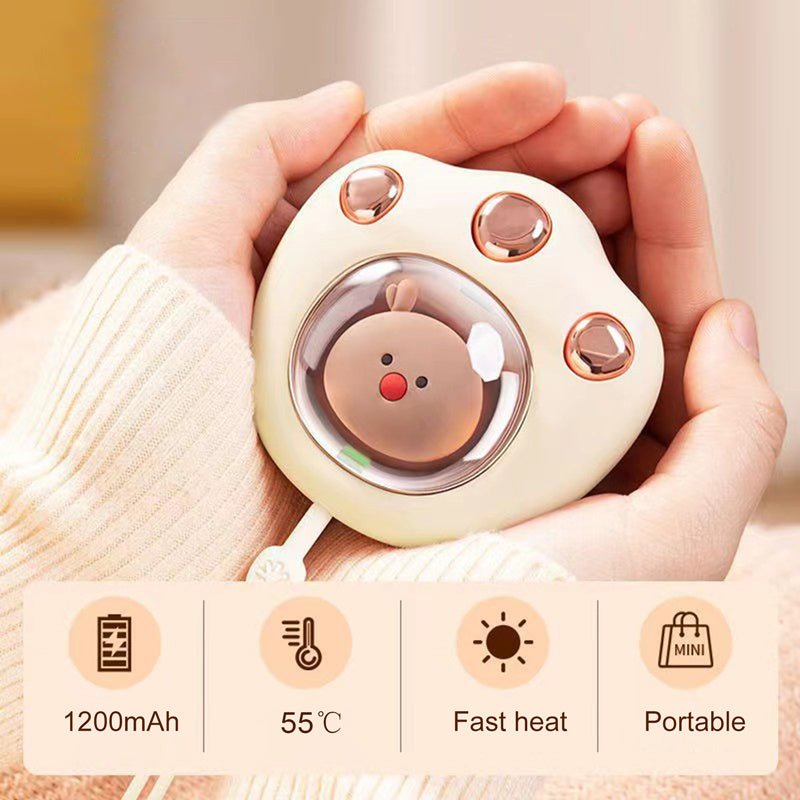 Mini Electric Hand Warmer Cat Paw Cute Claw Winter Heater Quick Heating USB Rechargeable Pocket Portable Small Mini Hands Warmer - Zambeel