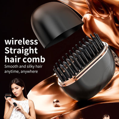 Mini Hair Straightening Comb Wireless Charging Portable Multifunctional Hair Care Not Hurt Hair Styling Comb Hair Straightener - Zambeel