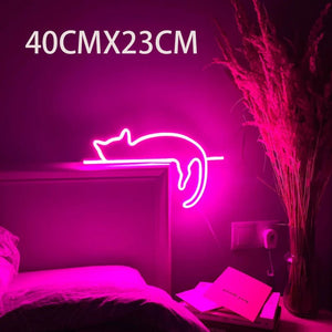 Neon Light - emitting Cat LED Light Room Bedroom Decorative Light - Zambeel