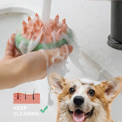 New 2 In 1 Pet Cat Dog Cleaning Bathing Massage Shampoo Soap Dispensing Grooming Brush Pets Supplies - Zambeel
