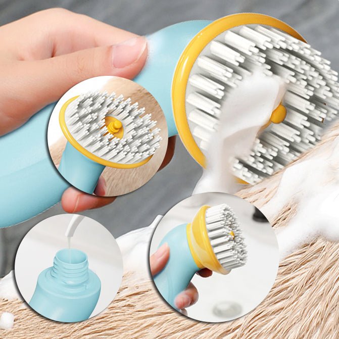 New Hand - held Pet Bath Brush Bath Brush Cleaning Pet Shower Hair Grooming Cmob Dog Cleaning Tool Pet Supplies - Zambeel