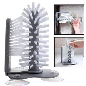 New Kitchen Accessories 2 In 1 Cup Scrubber Glass Cleaner Bottles Brush Sink Drink Mug Wine Suction Cup Cleaning Brush Gadgets - Zambeel
