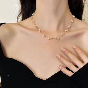 New Minimalist Elegant Double - layer Pearl Bead Necklace - Zambeel