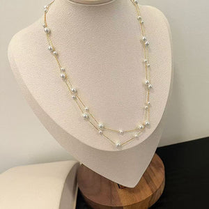 New Minimalist Elegant Double - layer Pearl Bead Necklace - Zambeel