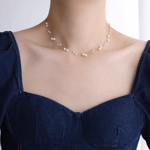 New Minimalist Elegant Double - layer Pearl Bead Necklace - Zambeel