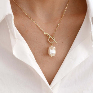 NK Pearl Womens Versatile Baroque Necklace - Zambeel