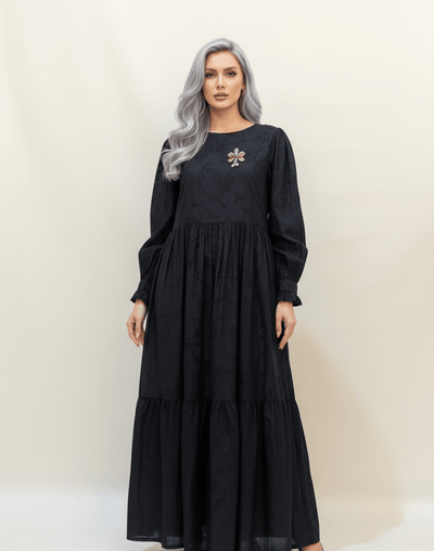 Noir Long Sleeve Maxi Dress - Zambeel