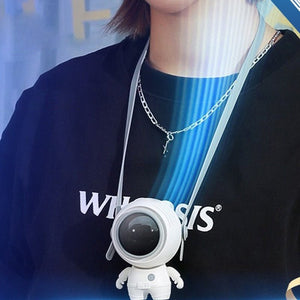 Personal Neck Fans USB Rechargeable Astronaut Small Fan Handheld Hanging Neck Creative Bladeless Mini Fan Easy To Use - Zambeel