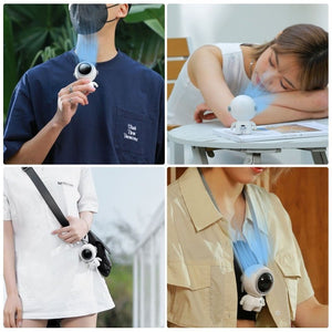 Personal Neck Fans USB Rechargeable Astronaut Small Fan Handheld Hanging Neck Creative Bladeless Mini Fan Easy To Use - Zambeel
