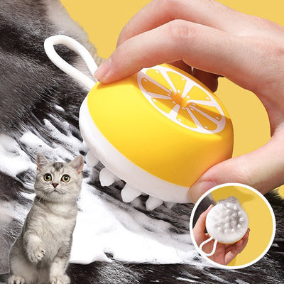 Pet Dog Cat Bath Brush 2 - in - 1 Pet SPA Massage Comb Soft Silicone Pet Shower Hair Grooming Cmob Dog Cleaning Tool Pets Supplies - Zambeel
