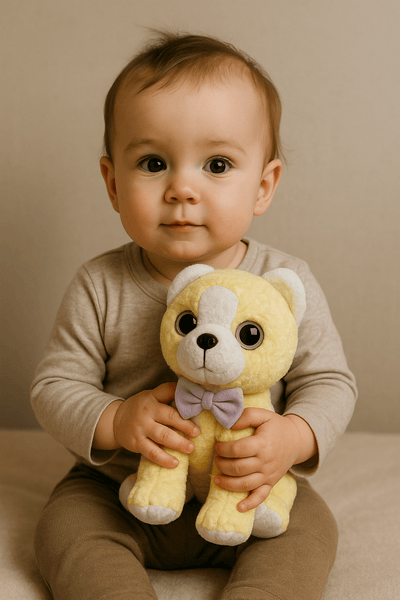 Plush Puppy Soft Toy with Bow - Zambeel