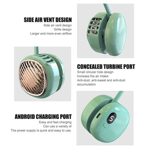 Portable Hanging Neck Fan 5 Speed Wearable Personal Fan Air Cooler Rechargeable - Zambeel