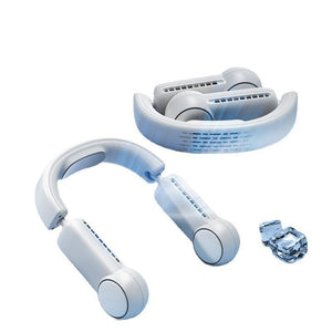 Portable Mini Neck Fan Portable Bladeless Fan USB Rechargeable Leafless Hanging Fans Air Cooler Cooling Wearable Neckband Fans - Zambeel