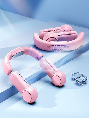 Portable Mini Neck Fan Portable Bladeless Fan USB Rechargeable Leafless Hanging Fans Air Cooler Cooling Wearable Neckband Fans - Zambeel