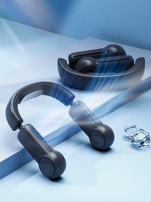 Portable Mini Neck Fan Portable Bladeless Fan USB Rechargeable Leafless Hanging Fans Air Cooler Cooling Wearable Neckband Fans - Zambeel