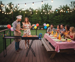 Portable Outdoor Charcoal Grill with Side Table © Ⓢ - Zambeel