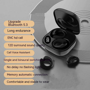 Private LED Digital Display Earclip Bluetooth Earphones - Zambeel