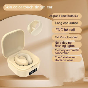 Private LED Digital Display Earclip Bluetooth Earphones - Zambeel