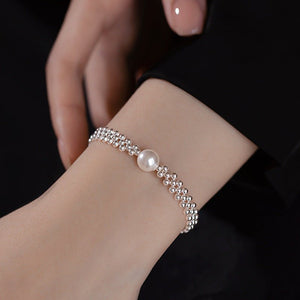 Pure Silver Pearl Bracelet, Light Luxury Bracelet - Zambeel