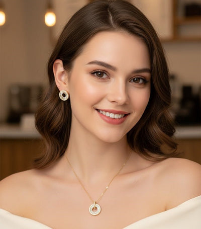 Radiant Circle Halo CZ Pendant Set - Zambeel